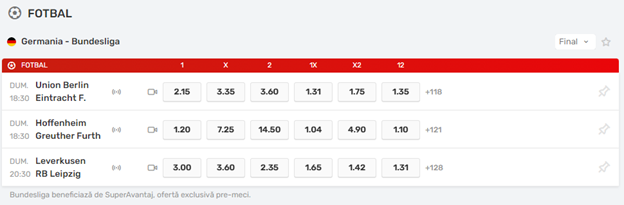 Bundesliga, Superbet, PariuriOnline.tv