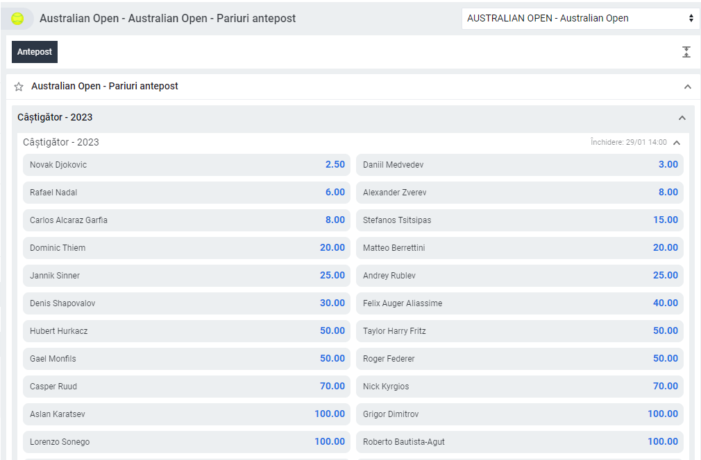 Betano, australian open