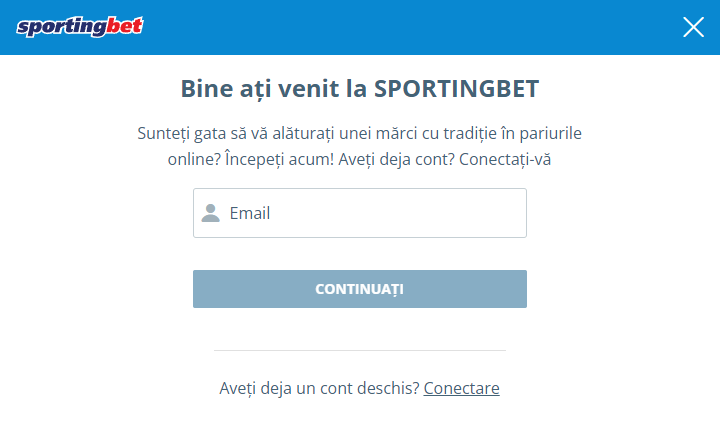 Inregistrare sportingbet