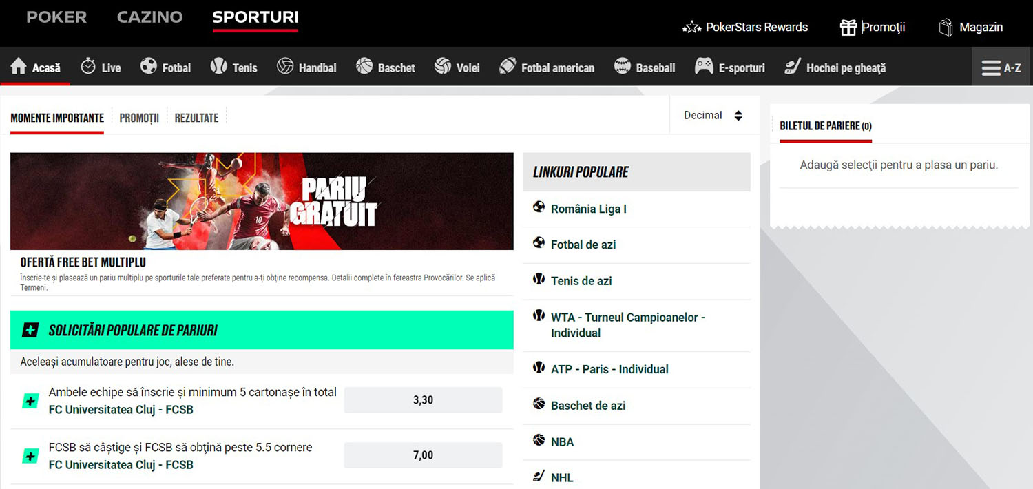 Pokerstars Sports, pariurionline.tv