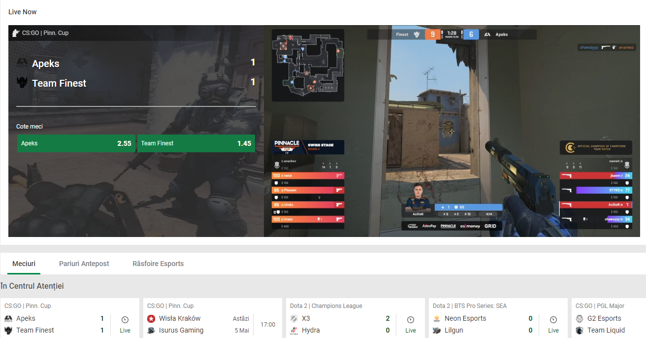 unibet, esports, pariurionline.tv