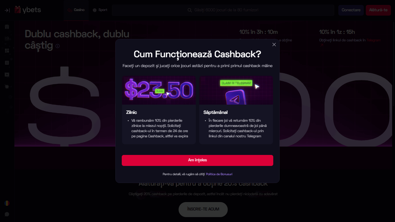 Ybets Casback Bonus